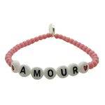 Dana Levy Love Letters Alphabet Glass Bead Bracelet - Amour Pink