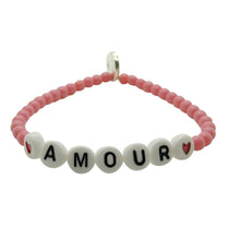 Dana Levy Love Letters Alphabet Glass Bead Bracelet - Amour Pink