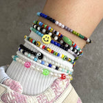 Dana Levy Yin Yang Charm Gemstone Duo Anklet - Anklet Stack ThreadsGen Studio