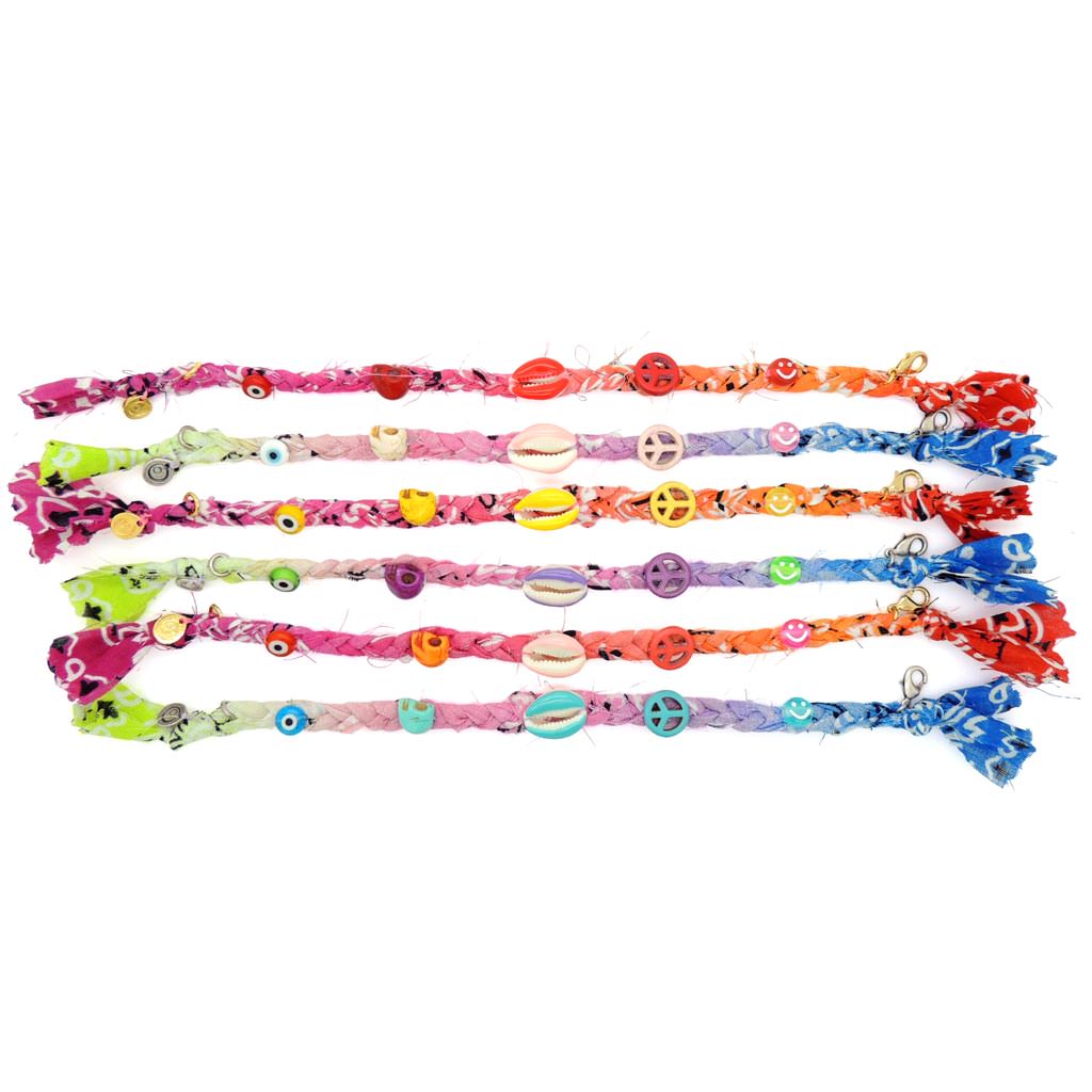 Dana Levy Beach Charms Bandana Braid Anklet - Group Flatlay