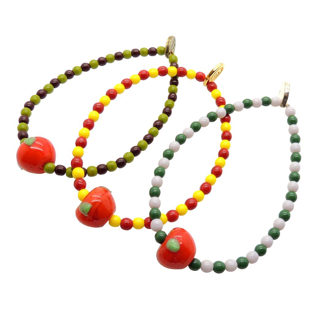 Dana Levy Apple Charm Two Tone Glass Bead Bracelet - Group