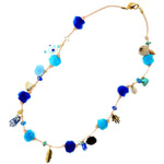 Dana Levy Azure Pompom Lucky Charms Leather Cord Bracelet - Open