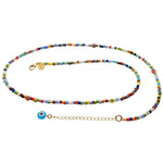 Dana Levy Multicolour Evil Eye Charm Balagan Glass Bead Belly Chain - Turquoise Eye Gold Plate