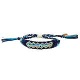 Dana Levy Diamante Band Charm Midi Friendship Bracelet - Blues/White Mix