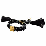 Dana Levy Alphabet Charm Bandana Braid Bracelet - Side A Black
