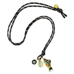 Dana Levy Limited Edition Cloisonné Fish Charm Trio Cord Necklace - Black Cord