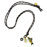 Dana Levy Limited Edition Cloisonné Fish Charm Trio Cord Necklace - Black Cord