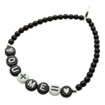 Dana Levy Do The Math Personalised Glass Bead Bracelet - Black You + Me 