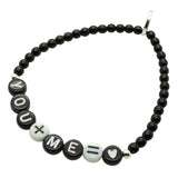 Dana Levy Do The Math Personalised Glass Bead Bracelet - Black You + Me 