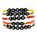 Dana Levy Happy Holidays Glass Bead Bracelets Pile Black