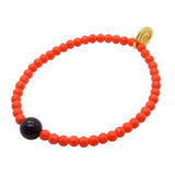 Dana Levy Just One Gem Glass Bead Bracelet - Blue Goldstone Coral Red 