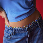 Dana Levy Multicolour Evil Eye Charm Balagan Glass Bead Belly Chain - Duo with Multicolour Evil Eye Balagan Belly Chain 