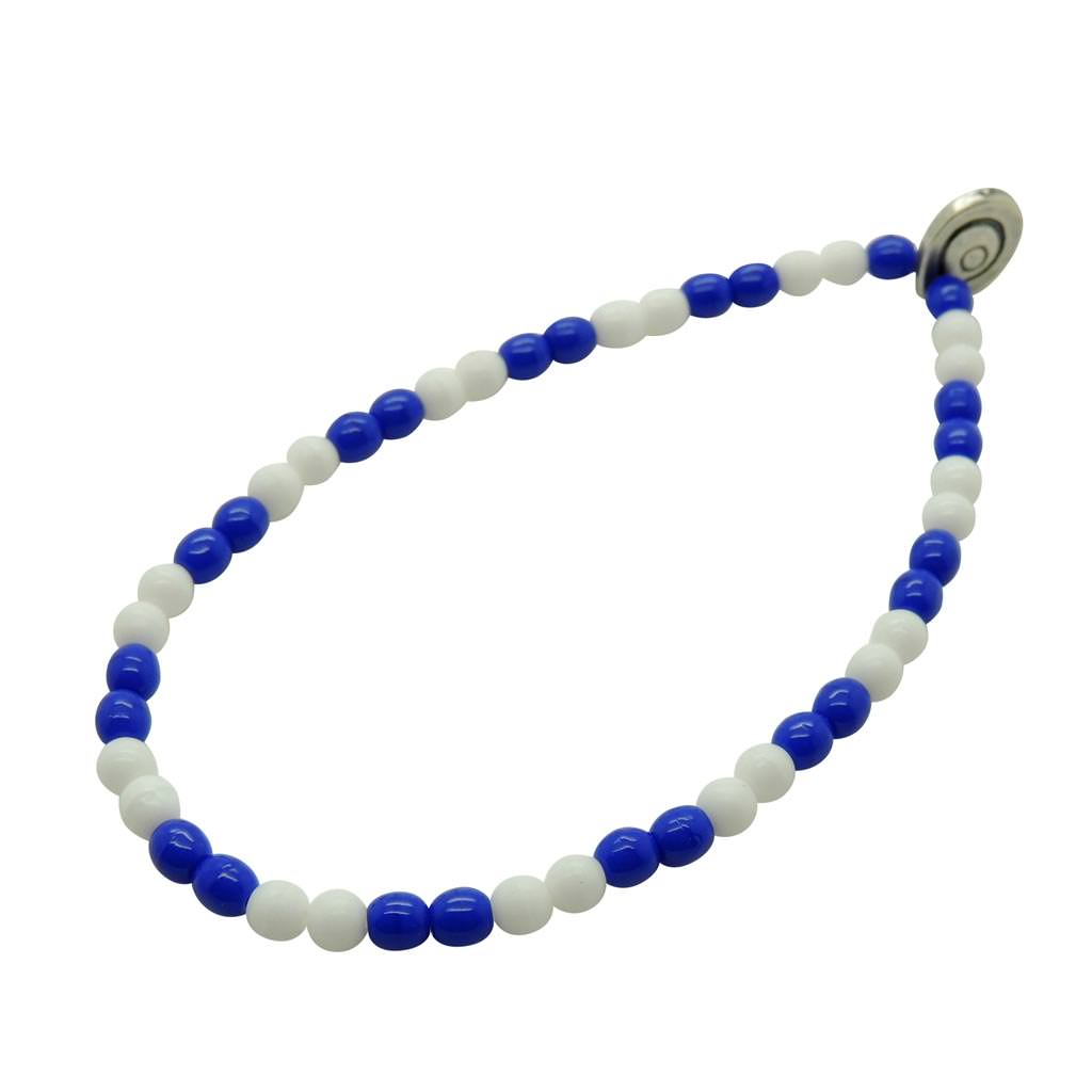 Dana Levy Men's DIY Football Team Kit Glass Bead Bracelet - Royal Blue & White