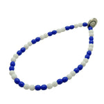 Dana Levy Men's DIY Football Team Kit Glass Bead Bracelet - Royal Blue & White