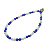 Dana Levy Men's DIY Football Team Kit Glass Bead Bracelet - Royal Blue & White