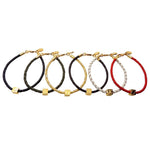 Dana Levy Alphabet Cube Charm Leather Braid Bracelet - Group