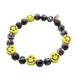 Dana Levy Smiley Charm Tie Dye Gemstone Bead Bracelet - Black