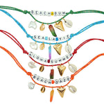 Dana Levy Personalised Maxi Alphabet Cube Beach Treasures Nautical Cord Necklace - Group Detail Green Turquoise Red Orange 