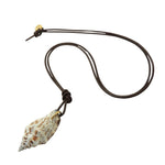 Dana Levy Conch Seashell Leather Cord Necklace - Dark Brown