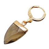 Dana Levy Gemstone Tooth Amulet Huggie Earring - Smokey Quartz