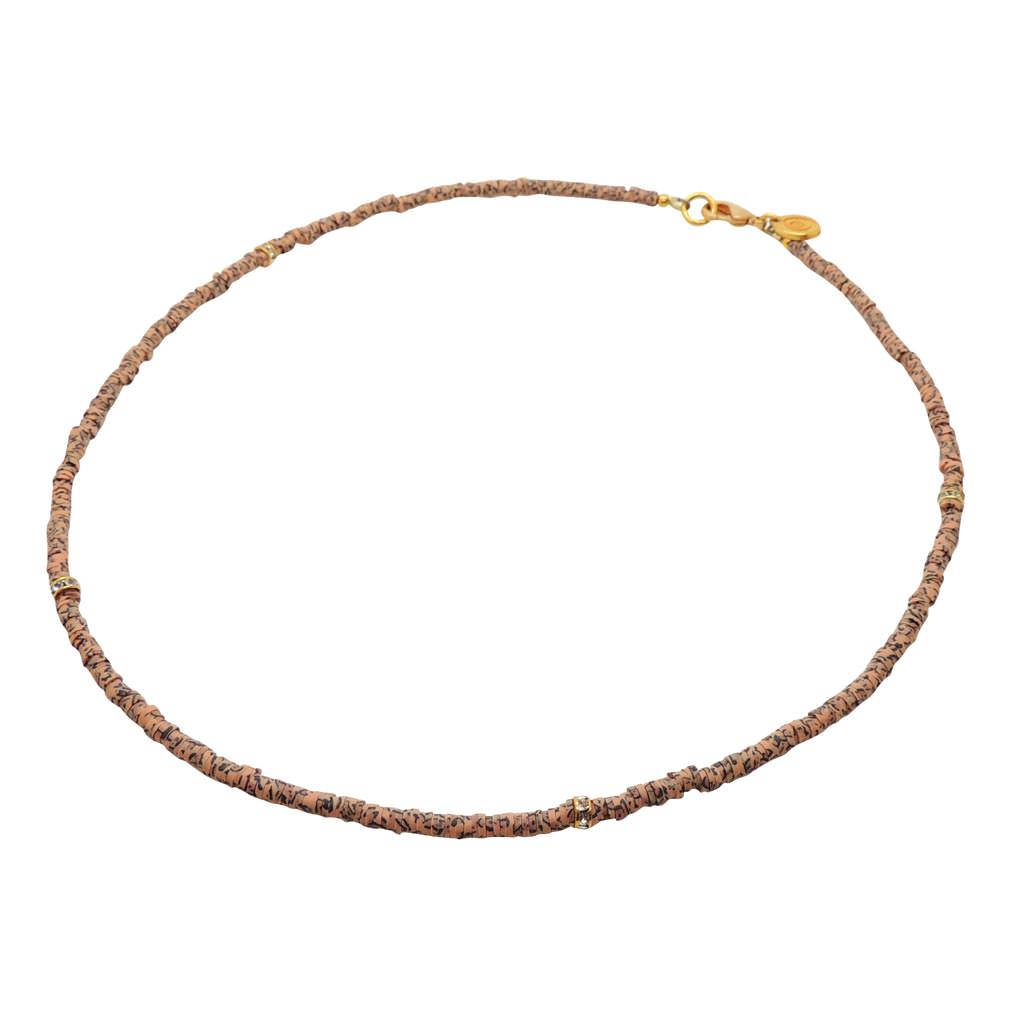 Dana Levy Limited Edition Sparkle Charm Animal Print Necklace - Tan/ Black