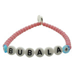 Dana Levy Bubala Yinglish Glass Bead Bracelet White Pink