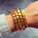 Dana Levy Spell It Out Personalised Alphabet Cube Nautical Cord Bracelet - Various Wrist Stack Denim