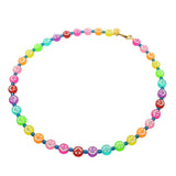 Dana Levy Maxi Ombre Rainbow Smiley Charm Faceted Glass Bead Necklace - Capri Blue