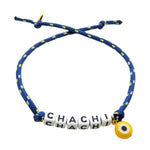 Dana Levy Personalised Name Alphabet Charm Cord Bracelet - Chachi Navy