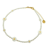 Dana Levy Loves Me Loves Me Not Daisy Charm Freshwater Pearl Choker