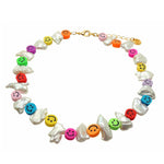 Dana Levy Multicolour Smiley Charm Freshwater Pearl Choker