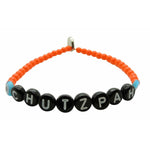 Dana Levy Chutzpah Yinglish Glass Bead Bracelet Black Orange