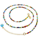 Dana Levy Multicolour Evil Eye Charm Balagan Glass Bead Belly Chain Spiral - Turquoise Eye Gold Plate 