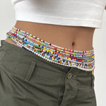 Dana Levy Multicolour Mini Smiley Charm Freshwater Pearl Belly Chain - Belly Chain Stack ThreadsGen