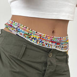 Dana Levy Multicolour Mini Smiley Charm Freshwater Pearl Belly Chain - Belly Chain Stack ThreadsGen