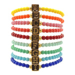 Dana Levy Alphabet Cube Charm Glass Bead Bracelet - Multicolour Stack 