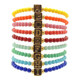 Dana Levy Alphabet Cube Charm Glass Bead Bracelet - Multicolour Stack 