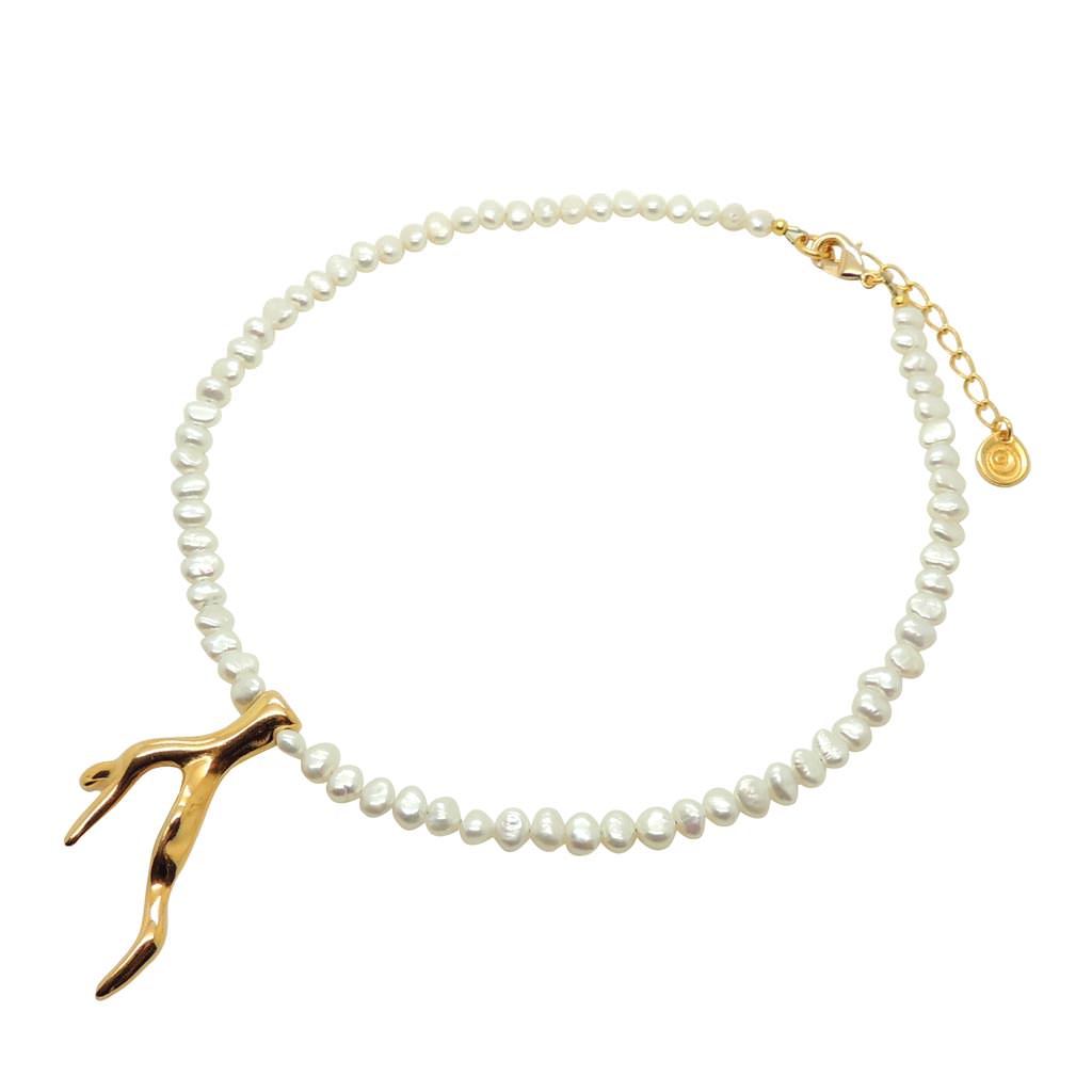 Dana Levy Coral Charm Freshwater Pearl Choker 