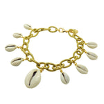 Dana Levy Cowrie Shell Woven Ankle Chain - Gold Chain