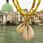 Dana Levy Seashell Charm Duo Nautical Cord Anklet- Yellow Detail Venice