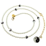 Dana Levy Yin Yang Charm Freshwater Pearl Belly Chain Spiral - Gold plate
