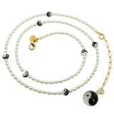 Dana Levy Yin Yang Charm Freshwater Pearl Belly Chain Spiral - Gold plate