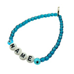 Dana Levy DIY Name Alphabet Charm Faceted Glass Bead Bracelet - Capri 