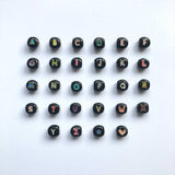 Dana Levy Limited Edition Enamel Initial Charm Glass Bead Bracelet - Black Enamel Base Letter Colour Chart