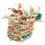 Dana Levy Diamante Horseshoe Lucky Charm Liberty Print Braid Bracelets - Group Mix