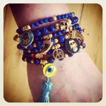 Dana Levy Men's Enamel Hamsa Hand Token Stardust Gemstone Mix Bracelet Instagram
