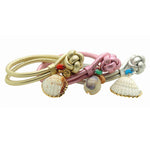 Dana Levy Seashell Charm Metallic Double Leather Cord Bracelets Group Trio
