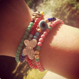 Dana Levy Mother of Pearl Butterfly Glass Bead Bracelet Instagram