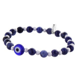 Dana Levy Multicolour Evil Eye Charm Stardust Gemstone Bracelet - Royal Blue/Sodalite