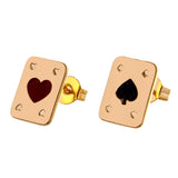 Dana Levy Mini Playing Card Stud Earrings -  Heart and Spade Pair